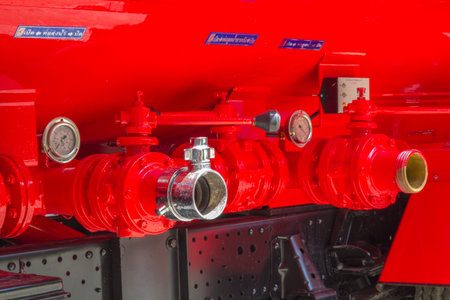 Fire truck red for public assistance at the fire.