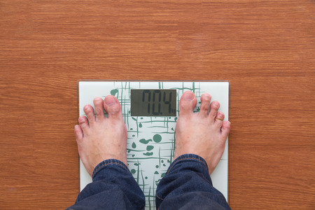 Men were weighed at 70 kg standard fit weight.の写真素材