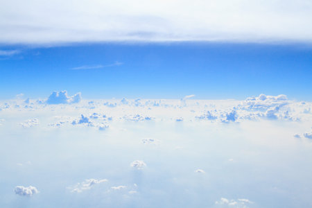 Blue sky and white cloud on summer. Good weather day background with copy space.