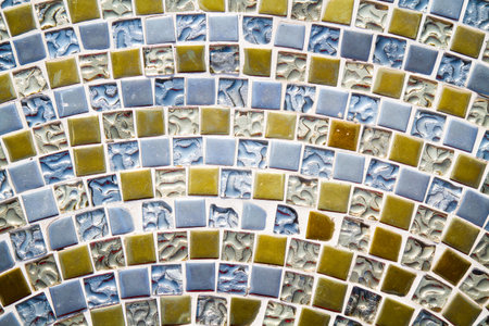 Wallpaper background with mosaic tile art decoration.
