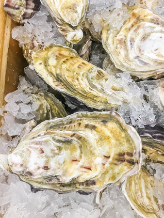 Fine De Claire fresh in ice sell on market.