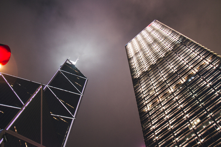 HONG KONG, CHINA â APRIL 24: Architecture in downtown on April 24, 2016 in Hong Kong, China.のeditorial素材