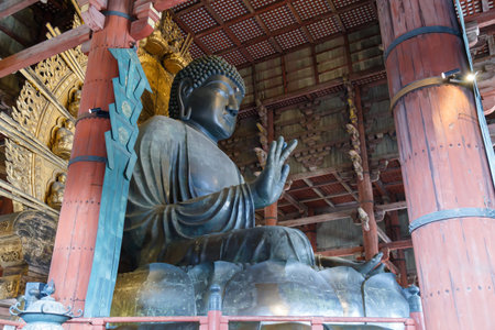 Daibutsu-den, The Big Black Buddha statue at Todaiji Temple, Nara Prefecture is one of the 3 Big Buddha in Buddhism in Japan.のeditorial素材