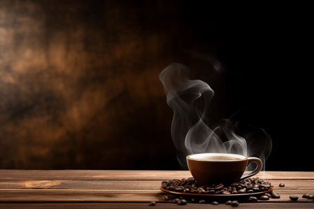 Aromatic Coffee Beans and Espresso: Capturing the Essence of Caffeine Bliss. Generative AIの素材