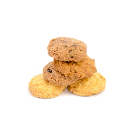Close-up tasty cookies on a white background. Isolatedの写真素材