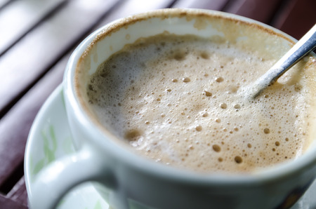 close-up coffee latteの写真素材