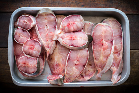 Fresh fish sliced.