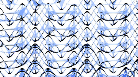 3d abstract rendering blue metal  geometry on white  background and illustration