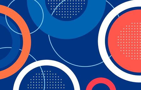 abstract circle shape blue,red,orange background.illustration for your work.vectorのイラスト素材