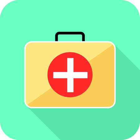 First aid kit isolated ,medicine Bag flat icon vector illustration.のイラスト素材