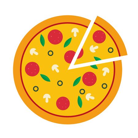 Vector illustration of pizza on isolate background.のイラスト素材