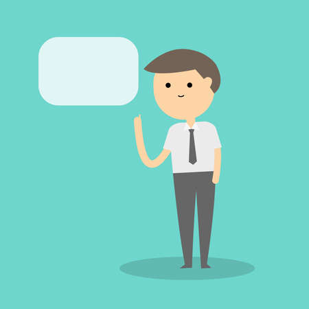 Businessman and speech bubble. Business concept illustration.のイラスト素材