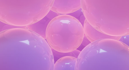 Abstract background with balls. 3d rendering, 3d illustration.の素材