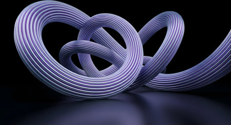 3D torus knot, computer generated abstract background, 3D renderの素材