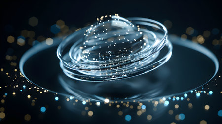 3d rendering of abstract background with bokeh lights and particlesの素材