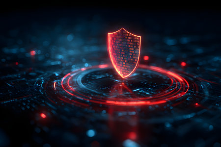 Cyber security and data protection concept. Abstract 3d rendering illustrationの素材