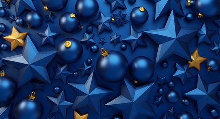 Merry Christmas and Happy New Year background with gold and silver Christmas balls. Vector illustration.の素材