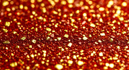 golden glitter texture christmas abstract background. red and gold.の素材