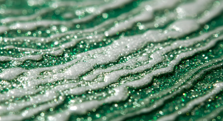 Abstract background with water drops on a green background. Close-up.の素材