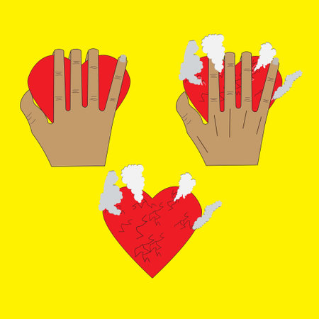 Hold the heart with your hands to defend itのイラスト素材