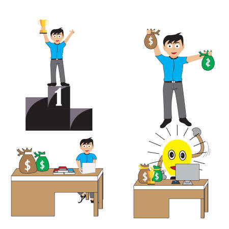 Geniuses who benefit by being diligent and creativeのイラスト素材