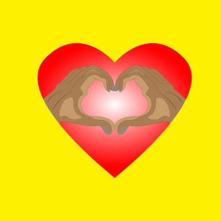 Two hands that make up love or heart for Valentine's Dayのイラスト素材
