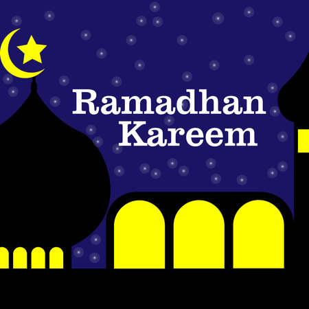 Ramadhan Design Background with Beautiful Stars and Moon. Perfect for a Ramadan Themed Poster Background. Vector Illustrationのイラスト素材