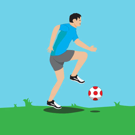 People playing ball on the field. Design Vector Illustrationのイラスト素材