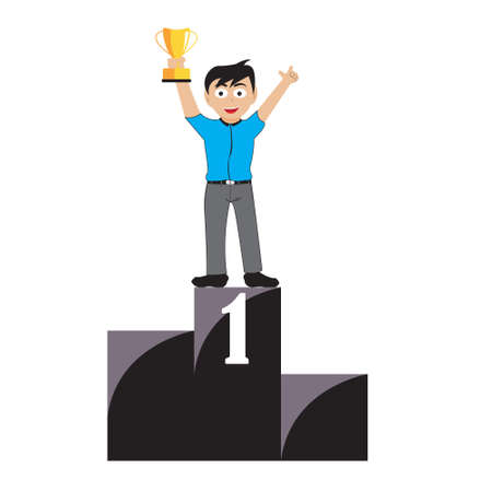 Become a winner with trophies. Design Vector Illustrationのイラスト素材