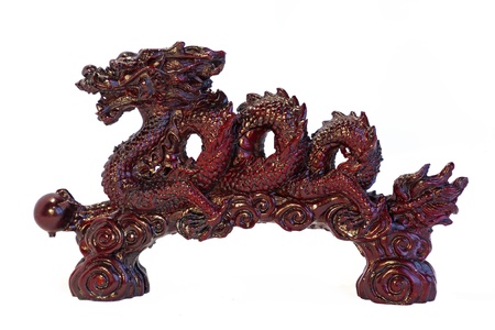 Dragon with Pearl. Netsuke. Symbol of wisdom, harmony, success, powerの写真素材
