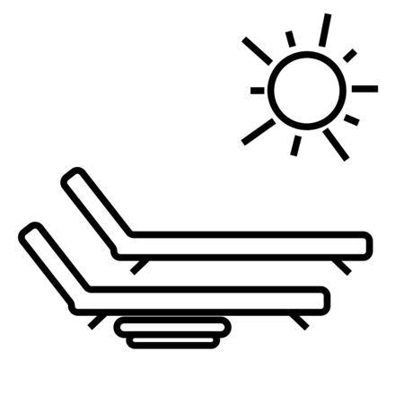 Sunbed icon vector illustration.のイラスト素材