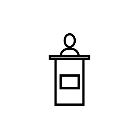 conference, speech man linear iconのイラスト素材