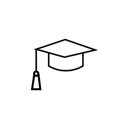 end of, education mortarboard linear iconのイラスト素材