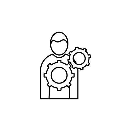 business management man with tools vector iconのイラスト素材