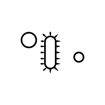 simple bacteria linear vector iconのイラスト素材