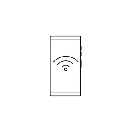 Smartphone wireless network simple line vector web graphic iconのイラスト素材