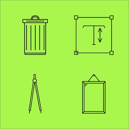 Design Elements simple linear outline vector icon set.のイラスト素材