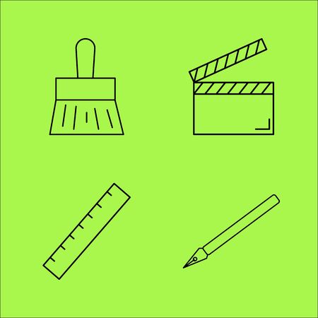 Design Elements simple linear outline vector icon set.のイラスト素材