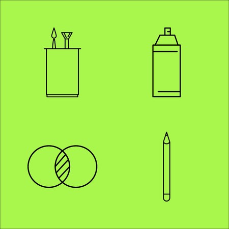 Design Elements simple linear outline vector icon set.のイラスト素材