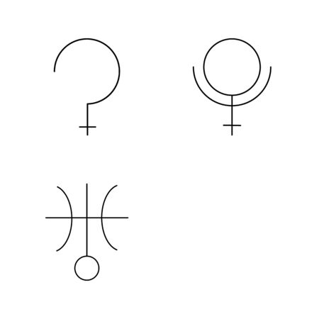 Astrology linear icon setのイラスト素材
