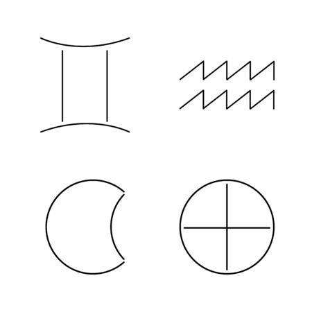 Astrology linear icon setのイラスト素材