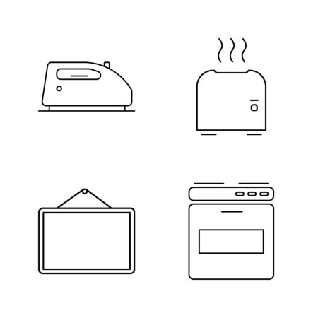 Home Appliances linear icon setのイラスト素材