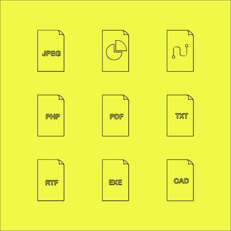 Files And Folders linear icon set. Simple outline iconsのイラスト素材