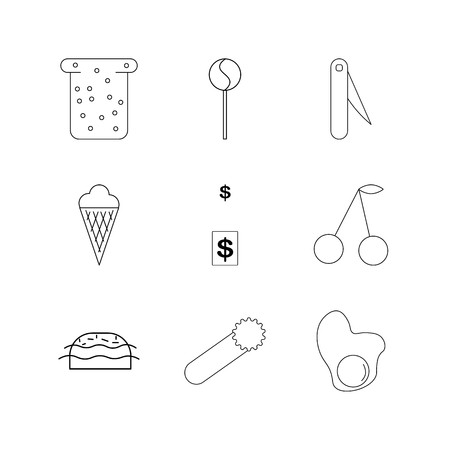 Food And Drink linear icon set. Simple outline iconsのイラスト素材