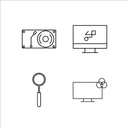 Design And Studio simple linear icon set.Simple outline iconsのイラスト素材