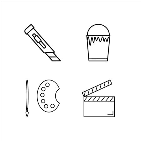 Design And Studio simple linear icon set.Simple outline iconsのイラスト素材