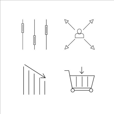 Business simple linear icon set.Simple outline iconsのイラスト素材