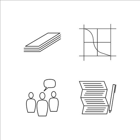 Business simple linear icon set.Simple outline iconsのイラスト素材