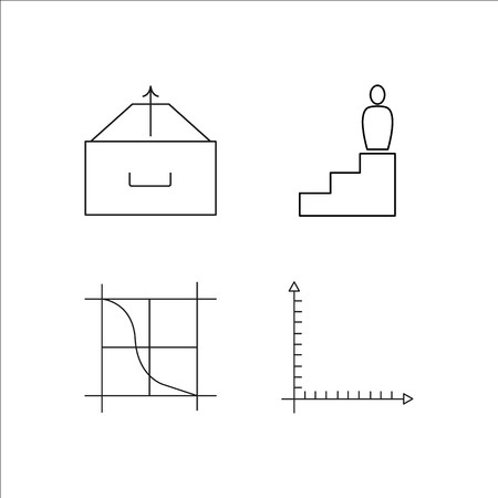 Business simple linear icon set.Simple outline iconsのイラスト素材