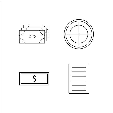 Finance Banking And Money simple linear icon set.Simple outline iconsのイラスト素材
